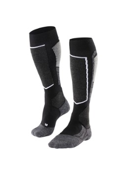 Falke Dames SK2 skisokken in wolblend in de kleur Zwart, maat: 39-40