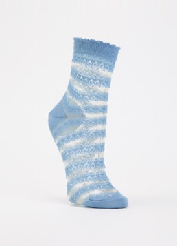 Falke Dames Border Lace sokken in katoenblend in de kleur Blauw, maat: 41-42