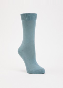Falke Dames Clima Cool sokken in wolblend in de kleur Blauwgrijs, maat: 41-42