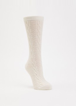 Falke Dames Declivity sokken in wolblend in de kleur Gebroken wit, maat: 39-42