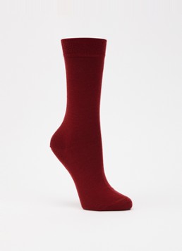Falke Dames Softmerino sokken in wolblend in de kleur Steenrood, maat: 37-38