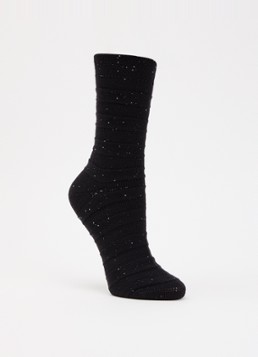 Falke Dames Sparkle Stripes sokken in wolblend in de kleur Zwart, maat: 35-38