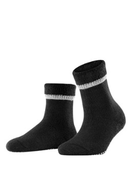 Falke Dames Cuddle Pads sokken in wolblend met anti-slip in de kleur Zwart, maat: 39-42