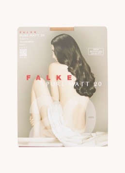 Falke Dames Pure Matt panty in 20 denier in de kleur Donkerbeige, maat: S