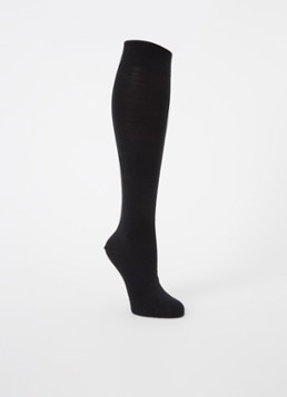 Falke Dames Softmerino kniekousen in wolblend in de kleur Zwart, maat: 37/38
