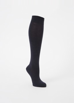 Falke Dames Softmerino kniekousen in wolblend in de kleur Donkerblauw, maat: 37/38