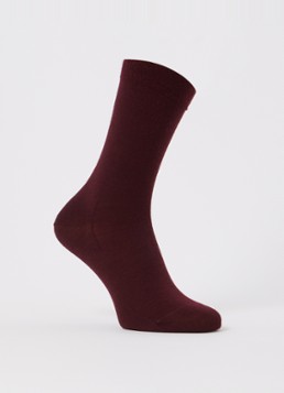 Falke Dames Softmerino sokken in scheerwolblend in de kleur Aubergine, maat: 35/36