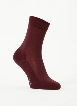 Falke Dames Climawool sokken in scheerwolblend in de kleur Bordeauxrood, maat: 37-38