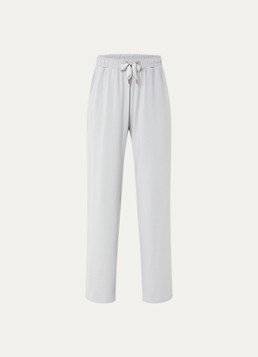 Falke Dames Leisure high waist wide fit broek met steekzakken in de kleur Lichtgrijs, maat: L