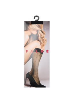 Falke Dames Pantysokken met stippenprint in 15 den in de kleur Zwart, maat: 39-42