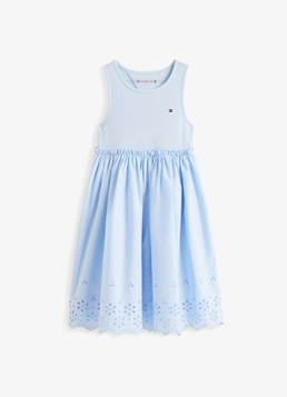 Tommy Hilfiger Meisjes Mini jurk van katoen in de kleur Blauw