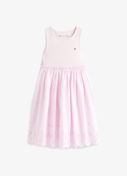 Tommy Hilfiger Meisjes Mini jurk van katoen in de kleur Roze