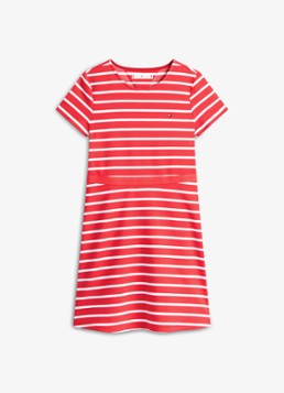 Tommy Hilfiger Jurk met streepprint in de kleur Rood