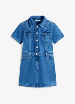 Tommy Hilfiger Tuniekjurk van denim met steekzakken in de kleur Donkerblauw