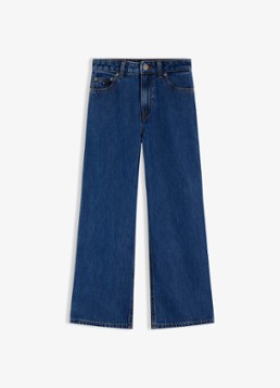 Tommy Hilfiger Meisjes Wide fit jeans met steekzakken in de kleur Denim