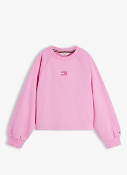 Tommy Hilfiger Meisjes Trui met logoborduring in de kleur Roze