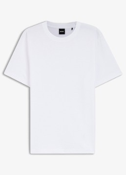 BOSS Heren T-shirt met structuur in de kleur Wit