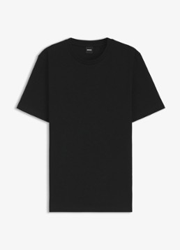 BOSS Heren T-shirt met structuur in de kleur Black-001 / Zwart