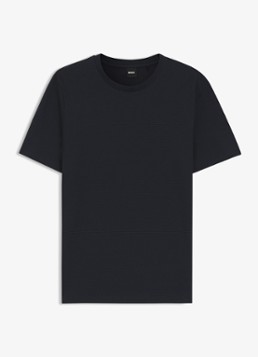 BOSS Heren T-shirt met structuur in de kleur Dark Blue-404 / Blauw