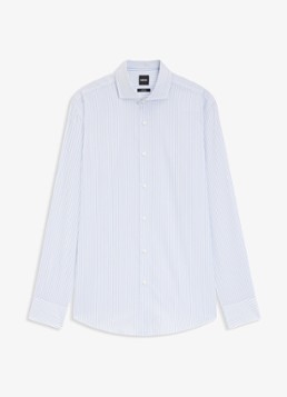 BOSS Heren Slim fit overhemd met streepprint in de kleur Lichtblauw