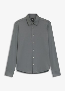 BOSS Heren Regular fit overhemd in de kleur Grijs