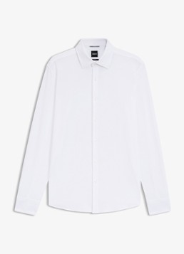 BOSS Heren Slim fit overhemd met stretch in de kleur Wit