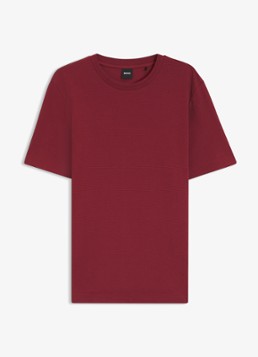 BOSS Heren T-shirt met structuur in de kleur Medium Red-611 / Rood