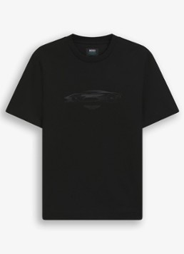 BOSS Heren T-shirt van katoen in de kleur Zwart