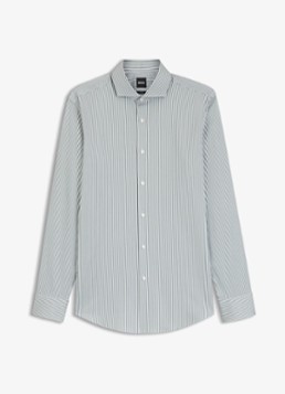 BOSS Heren Slim fit overhemd met streepprint in de kleur Lichtgroen