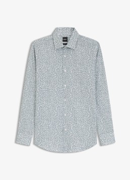BOSS Heren Slim fit overhemd met print in de kleur Groen