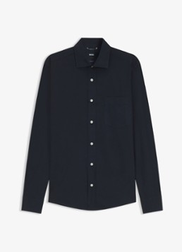 BOSS Heren Regular fit overhemd van katoen in de kleur Blauw