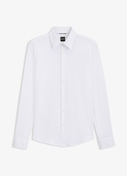 BOSS Heren Regular fit overhemd met stretch in de kleur Wit