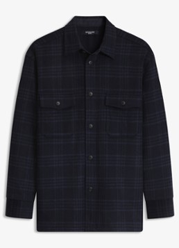 BOSS Heren Regular fit overshirt met ruit dessin in de kleur Blauw