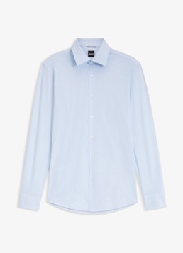 BOSS Heren Slim fit overhemd met ruit dessin in de kleur Lichtblauw