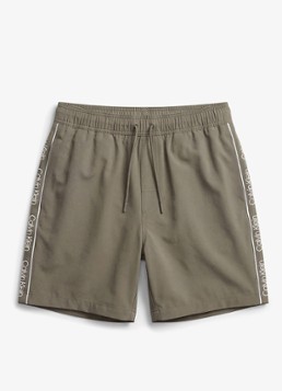 Calvin Klein Heren Zwemshorts met logo en trekkoord in de kleur Groen, maat: M