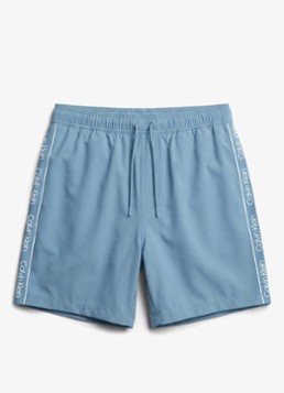 Calvin Klein Heren Zwemshorts met logo en trekkoord in de kleur Blauw, maat: XXL