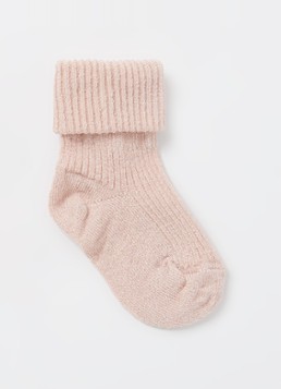 Mp Denmark Meisjes Babysokken met lurex in de kleur Lichtroze, maat: 15/16
