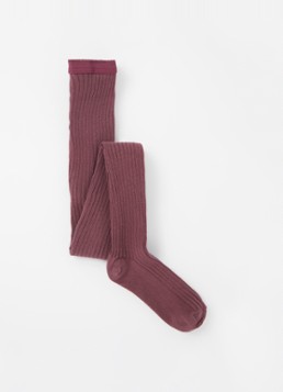 Mp Denmark Meisjes Ribgebreide maillot in katoenblend in de kleur Aubergine, maat: 128-134