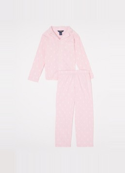 Ralph Lauren Meisjes Pyjamaset met logoprint in de kleur Roze, maat: 128