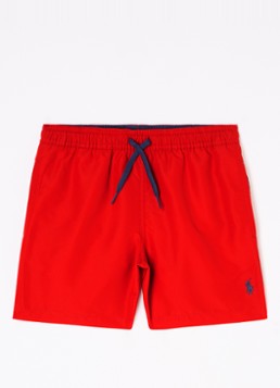 Ralph Lauren Jongens Travlr zwemshorts met logo in de kleur Rood, maat: 4