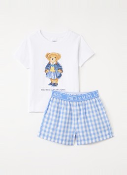 Ralph Lauren Jongens Pyjamaset met logoprint in de kleur Wit, maat: 4