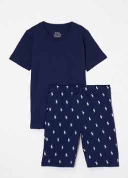 Ralph Lauren Jongens Pyjamaset met logoprint in de kleur Donkerblauw, maat: S