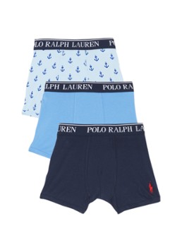 Ralph Lauren Jongens Boxershorts met logoband in 3-pack in de kleur Lichtblauw, maat: 128