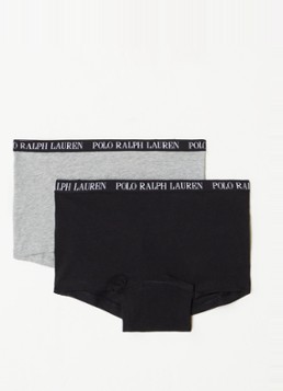 Ralph Lauren Meisjes Shorty met logoband in 2-pack in de kleur Zwart, maat: 140