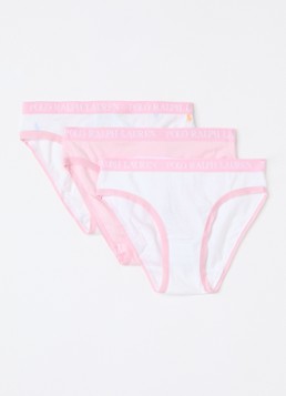 Ralph Lauren Meisjes Slip met logoband in 3-pack in de kleur Lichtroze, maat: L=152