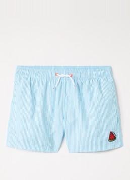 Sundek Jongens Zwemshorts met streepprint in de kleur Lichtblauw, maat: 6