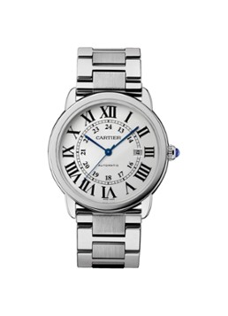 Cartier Heren Ronde Solo de Cartier 42 mm horloge van staal W6701011 in de kleur Zilver