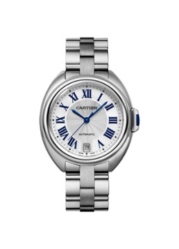 Cartier Heren Clé de Cartier 35 mm horloge van staal- Automatic 1847MC - WSCL0006 in de kleur Zilver