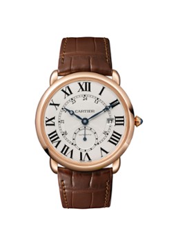 Cartier Heren Ronde Louis Cartier 40 mm horloge van 18k roségoud en krokodillenleer - Calibre 1904-PS MC - W6801005 in de kleur Donkerbruin