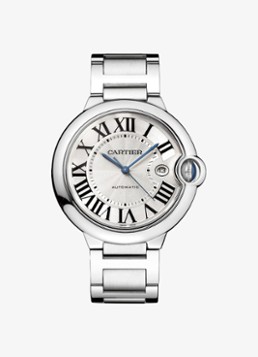 Cartier Heren Ballon Bleu de Cartier horloge, 42 mm CRWSBB0049 in de kleur Zilver